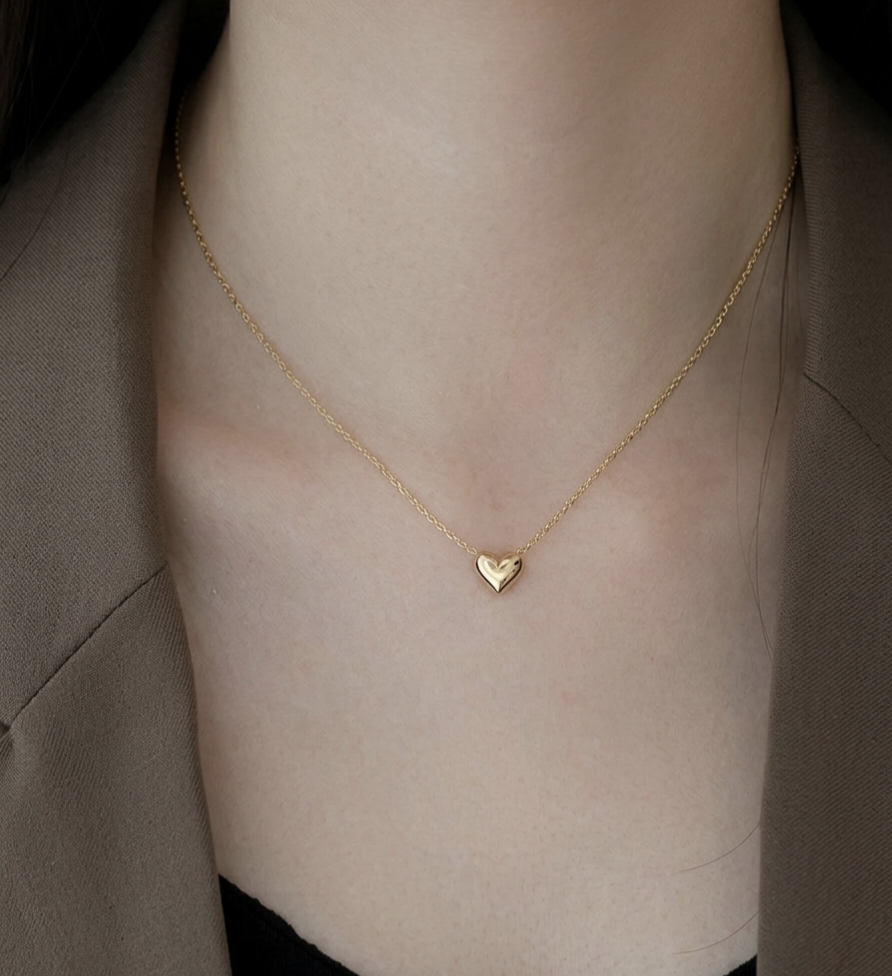 "Dainty Gold Heart Pendant Necklace — Minimalist Daily Wear | Perfect Gift for Her