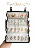 Glamorous 12-Pair Earring Collection Set with Premium Foldable Display Case